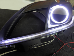 30プリウス ヘッドライト クリアランスランプ LED打ち換え LEDリング取付け